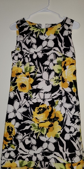 Perceptions Flower Print Dress with Sweater Cover - Picture 2 of 6